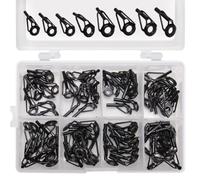 Mipcase 80 Pièces Kit de Réparation Embouts de Canne à Guides Acier Inoxydable Résistants pour Canne Légère Surface Lisse et Anneau Céramique Compatible pour Mer et Bateau