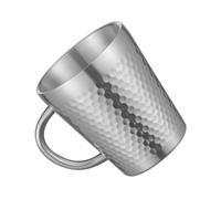 Mipcase Acier Inoxydable Tasse à Café Isotherme à Double Paroi 300ml | Maison et Camping, Finition Martelée Argentée, avec Anse Antidérapante, Résistante à Chaleur