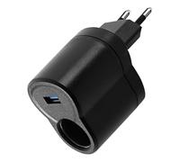 Mipcase Adaptateur de Prise USB pour Voiture, Transformateur d'alimentation Ca/CC 220v vers 12v, ABS Noir, Sortie Stable, pour Appareils de Navigation et Appareils USB, Maison et Voyage