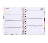 Mipcase Agenda 2024 A5 à Spirale Carnet Quotidien en Papier Planificateur Scolaire et Enseignant Fournitures Scolaires Pratiques pour Étudiants et Bureau Édition Spéciale Noël