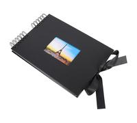Mipcase Album Photo Scrapbooking A4 Fenêtre 40 Pages Noires Couverture Noire Reliure à Rubans Porte-Photos pour Garçon et Filles et Souvenirs de Voyage pour Photos Famille et