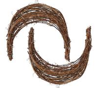 Mipcase Anneaux de Rotin Tressés la Main 2 Pièces, Cadre Demi-Lune Naturel pour Décoration Intérieure DIY sans Odeur Désagréable