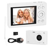 Mipcase Appareil Photo Numérique Vintage pour Ados Caméra Compacte avec Zoom WiFi et Carte Go Caméra Retro Simple Utilisation pour Débutants Filles et Étudiants Blanc