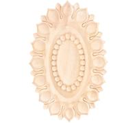 Mipcase Applique Bois Sculpté Non Peint Motifs Raffinés, Panneau Ovale 23X15 CM, Décoration Intérieure Européenne pour Placard et Armoire