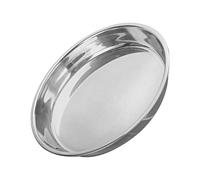 Mipcase Assiette Ronde en Acier Inoxydable 30 Cm Épaisse pour Barbecue, Plaque de Cuisson Multifonction, Plateau Alimentaire Argenté Camping Pique-niques et Service Repas