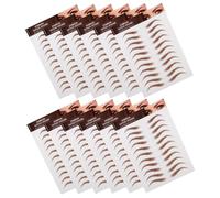 Mipcase Autocollants Pour Sourcils Waterproof 12 Feuilles Effet 6d Marron Maquillage Sourcils Transfert à L'eau Pour Look Naturel Solide