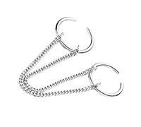 Mipcase Bague Chaîne Couleur Argent Bague Punk à Deux Doigts Cadeaux De Pour Fille