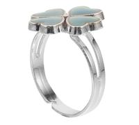 Mipcase Bague D'humeur pour Garçon et Filles Changeant de Couleur Thermochromique en Alliage Sûr, Trèfle à Quatre Feuilles, Taille Petite, pour Filles et Tout-petits, Accessoire Mode