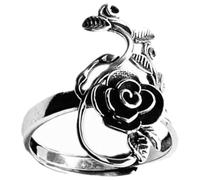 Mipcase Bague Ouverte Bague de Déclaration Chic Fleur de Rose Vintage en Alliage Rétro Décorative pour Filles, pour Fêtes et Vacances