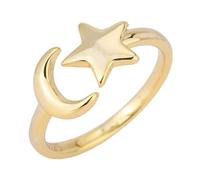 Mipcase Bague Ouverte Réglable Étoile Lune En Métal Doré Femme Accessoire Mode Soirée Carnaval Taille Unique