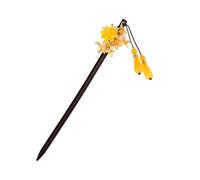 Mipcase Baguettes à Cheveux Faites à La Main Épingle à Cheveux Des Coutumes Anciennes Style Vintage Jaune Accessoire Hanfu Pour Femmes Fête Traditionnelle Chinoise