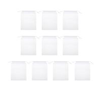 Mipcase Bait Container 10pcs Non-Woven Fabric Draw String White Sack Machine Washable for Claims and Bait Fish