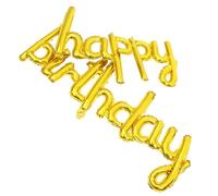 Mipcase Ballon Aluminium Happy Birthday Doré Décorations Légères pour Fête Anniversaire Fille Accessoires Photo Backdrop Facile à Suspendre sans Fuite