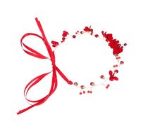 Mipcase Bandeau De Cheveux à Fleurs Rouges Pour Femme Coiffe De Mariée -tête Et Confortable