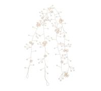 Mipcase Bandeau de Mariage Tressé Long 1 Mètre Fleurs en Perles Artificielles Dorées, Vigne Capillaire en Fil de Cuivre pour Demoiselle D’honneur, Accessoire Cheveux Élégant