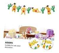 Mipcase Bannière de Fête Mexicaine Scintillante Cactus et Bachelorette Décoration Murale pour Fiesta Bannières Brillantes pour Célébrations
