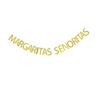 Mipcase Bannière de Lettres Scintillantes Margaritas Senoritas en Papier Solide Décoration Suspendue pour Mariage Accessoire Photo et Ornements de Fête Élégants
