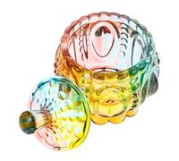 Mipcase Bocal de Rangement en Verre Européen 200 ML Pot Artisanal pour Bonbons et Aliments Récipient Alimentaire Décoratif Relief Coloré Maison Table