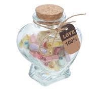 Mipcase Bocaux Cœur Petits Avec Couvercle Liège Bouteilles Verre Cœur Messages Secrets Amour Décoratif Charmant