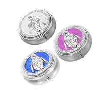 Mipcase Boîte à Chapelet en Métal Lot de 3 - Coffret de Rangement Catholique Compact pour Souvenirs Religieux - Étui Porte-Bijoux Notre-Dame de Guadalupe pour Première Communion et Prière