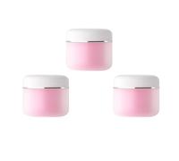 Mipcase Boîte à Cosmétiques Rose 3 Pièces Pot Double Couche 100 G Plastique Solide Étanche Mini Boîte à Crème Visage pour Fards à Paupières Lotions Maison et Voyage