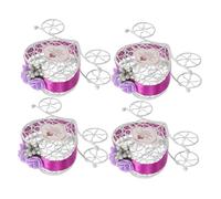 Mipcase Boîte à Dragées Carrosse Citrouille en Fer Violet 12X8X3 CM Lot de 4 Présent Invités Mariage Fête Souvenir