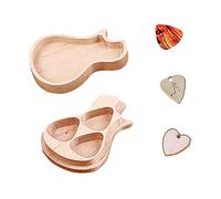 Mipcase Boîte à Plectres en Bois D’érable 3 Médiators, Rangement Portable pour Guitare, Accessoire Pratique pour Musicien, Présent pour Guitariste Amateur Ou Professionnel