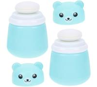 Mipcase Boîte à Poudre Pour Bébé Lot De 2, Petite Taille, En Abs Et Pp Robuste, Conçue Pour Poudre Corporelle Et Visage, Usage Bébé Et -né, Motif Ours Dessin Animé, Étui Portable Pour Houppettes