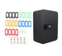 Mipcase Boîte de Gestion des Clés d'accueil à Code, Murale, 20 Emplacements | Fer Noir, Angles Arrondis, Organisation Pratique, Verrouillage par Code, pour Gérer de Nombreuses Clés