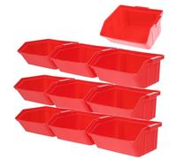 Mipcase Boîte de Rangement Plastique Compartimentée Rouge de Boîtes Empilables pour Stockage Doutils et Petits Composants Durable et pour Atelier et Bureau