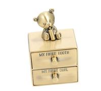 Mipcase Boîte de Rangement pour Dents de Bébé et Cheveux de Fœtus, Garçon et Fille, Tiroirs Séparés, Alliage de Zinc, Compact, Souvenir de Lait, Organisateur Pratique, Présent Naissance