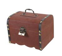 Mipcase Boîte Trésor Vintage Bois avec Serrure Coffre Pirate Rétro Grand Volume pour Rangement Bijoux et Épargne Caisse Portable avec Clé Boîte Rangement Couverture pour Décoration