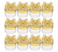 Mipcase Boîtes à Dragées Style Européen 12 Pièces en Plastique Transparent Rondes Couvercles Élégants pour Bonbons et Souvenirs Mariage