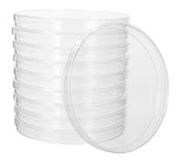 Mipcase Boîtes de Petri en Plastique Transparent Lot de 10, Diamètre 14,3 CM Profondeur 1,6 CM Couvercles Hermétiques pour Culture sur Gélose en Laboratoire