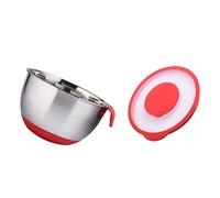 Mipcase Bol à Salade Acier Inoxydable avec Échelle Antidérapante Bol à Mélanger Multifonction pour Cuisine Cuisson et Service avec Couvercle Transparent pour Maison et Restaurant
