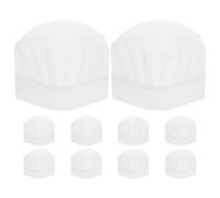 Mipcase Bonnet De Chef Pour Enfants - 10Pcs Chapeaux De PâTisserie En Papier Blanc Design Mignon Parfait Pour Les FêTes D'Anniversaire Et Les Cours De PâTisserie