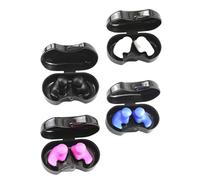 Mipcase Bouchons D’oreilles Étanches en Silicone Réutilisables pour Natation Adultes et Garçon et Filles, 4 Paires Multicolores, Confort Ergonomique, Protection Eau Piscine et Sports