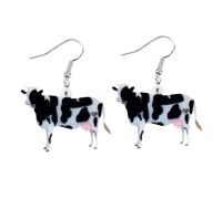 Mipcase Boucles D’oreilles Vache Créatives Acrylique Légères Mode Femmes Fêtes Originales 2 Paires Tendances 3d Animation Charmante