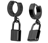 Mipcase Boucles Doreilles Créoles Acier Inoxydable Design Verrou Durable Boucles Doreilles Percées pour Femmes Style Mode pour Fêtes et Événements