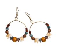 Mipcase Boucles D'Oreilles CréOles PerléEs En Cuivre Vieilli Style BohèMe Vintage Avec Crochets Confortables Pour Femmes Accessoire Mode ÉLéGant