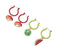 Mipcase Boucles Oreilles Pastèque et Champignon pour Femme Pendantes de Bijoux Décoratifs Fruits Printaniers
