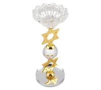Mipcase Bougeoir en Cristal Or Étoile à Six Branches pour Hanoukka, Décor Vintage de Table en Métal, Ambiance Festive pour Réunions Familiales