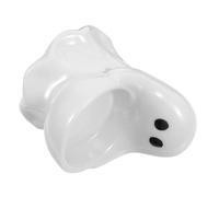 Mipcase Bougeoir Fantôme Halloween en Céramique Blanc, Compact pour Maison | Style Mignon, Résistant à Chaleur, Format Peu Encombrant, pour Étagère et Décoration Saisonnière