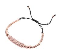 Mipcase Bracelet en Cuivre Perles Incurvées Réglable Finition Rose Doré Jonc Décoratif pour Femme Accessoire Élégant pour Fêtes et Usage Quotidien