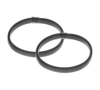 Mipcase Brassards Élastiques pour Hommes en Alliage de Zinc Noir, Surface Lisse et Résistante la Décoloration, Bracelet Réglable Rond, pour Chemise Élégante, Lot de 2 Pièces