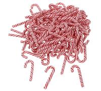 Mipcase Breloques de Canne de Noël Miniatures 100 Pcs 5X12 CM Résine Rayée Rouge et Blanc Décorations DIY pour Bijoux Coques de Téléphone et Papeterie Festive