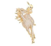Mipcase Broche Cheval Cristal Élégante pour Homme et Femme Accessoire Signe Chinois Vintage Épingle à Revers Brillante pour Vêtement et Décoration