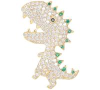 Mipcase Broche Dinosaure Dorée pour Femme Épingle de Col Décorative Cristaux Accessoire Mode pour Vêtements Costumes Pulls et Écharpes Présent Anniversaire Élégant
