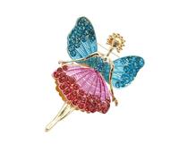 Mipcase Broche Femme Ange En Alliage Avec Cristaux Bleus, Bijou Épingle Vintage, Accessoire De Manteau Élégant Pour Fêtes Et Cérémonies, Décor Multifonction, Taille Unique