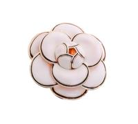 Mipcase Broche Fleur Camélia en Alliage Doré, Épingle à Vêtements Femme, Accessoire Mode Léger, pour Robe et Ornement, Usage Quotidien et Occasions Spéciales